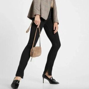Banana Republic Black Slim Stiletto Jeans Split Hem Womens Size 25